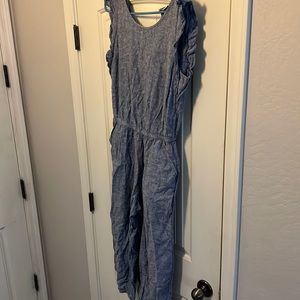 Old Navy Size M flare-legged Denim Romper.